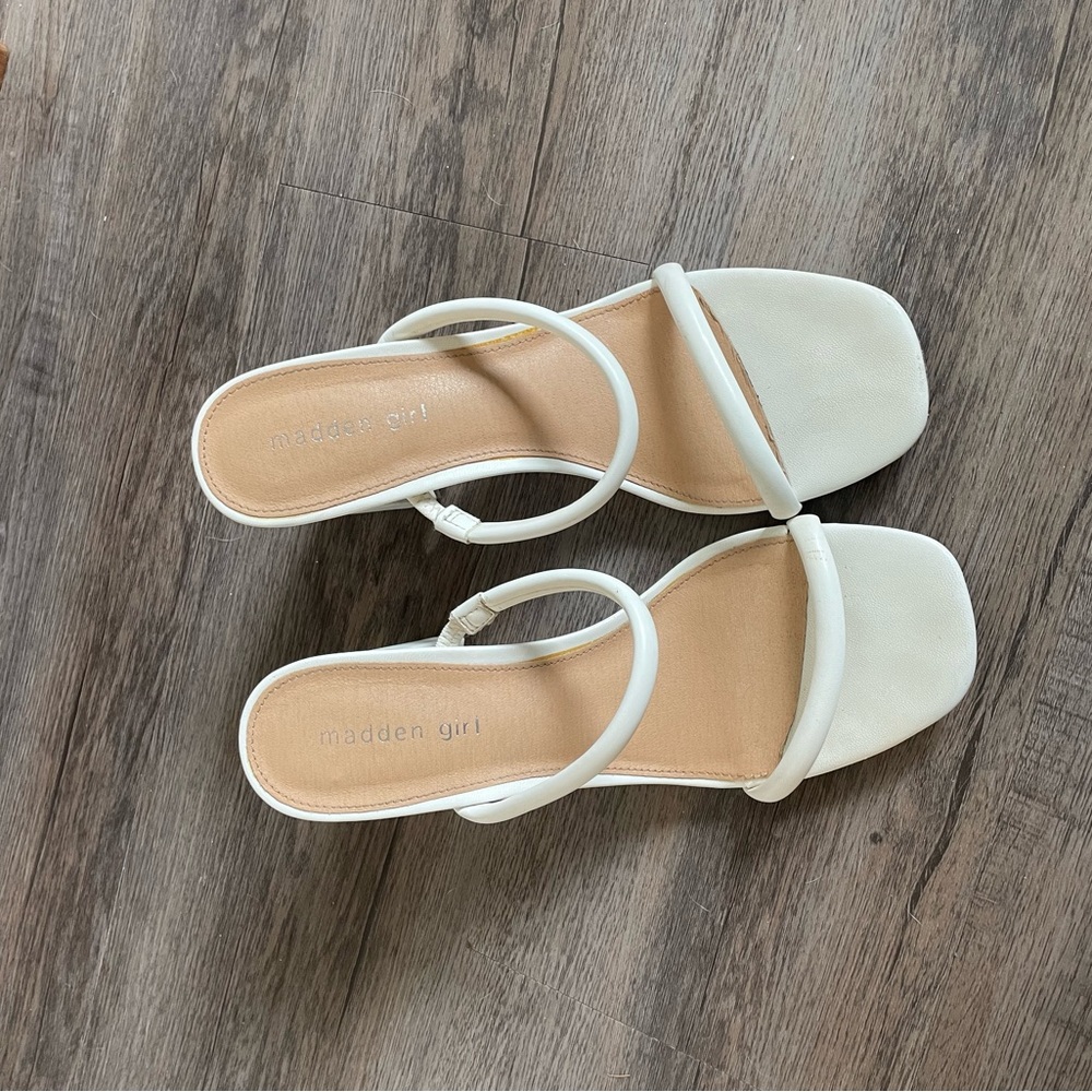 Madden Girl Cream Heeled Sandals